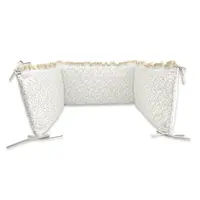 Aparatoare pentru patut, MimiNu, Premium, Cu volanase si dantela, Din bumbac certificat Oeko Tex Standard 100, 180x30 cm, Cu panglici, Meadow