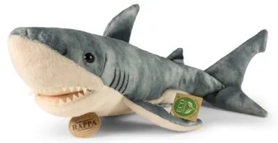 Jucărie de pluș Rappa Eco prieteni - Rechin alb, 40 cm
