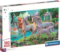 Puzzle pentru copii Clementoni din 180 piese - Unicorni în fața cascadei