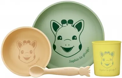 Set de hranire din silicon Sophie la Girafe, Pamant