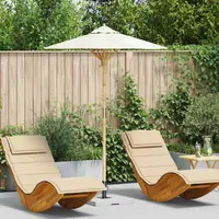vidaXL Parasol de Grădină Ø 150 x 210 cm Bambus Rotund Alb crem