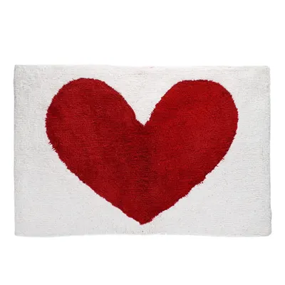 Covoraș de baie roșu-alb 50x80 cm Heart – Rex London