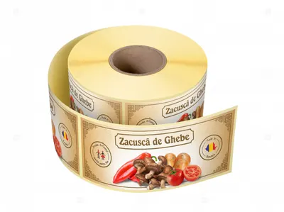 Etichete personalizate pentru borcane, Zacusca de ghebe, 54x144 mm, 500 etichete rola