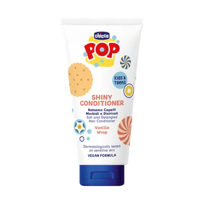 Balsam pentru un par stralucitor, Chicco POP cu aroma de prajitura cu vanilie, formula vegana, pentru copii si adolescenti, 150 ml