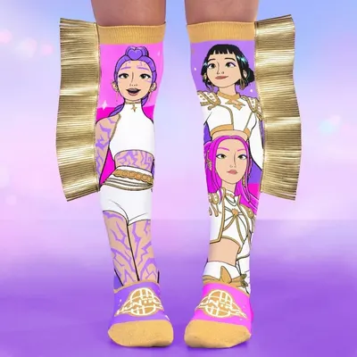Șosete lungi colorate Madmia KPOP GOLDEN 3D pentru fete 6-99 ani
