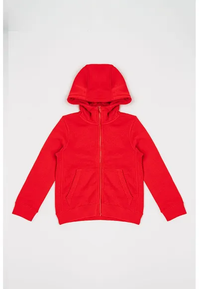 Hanorac copii - Gri deschis - 65845 - Rosu vermillion