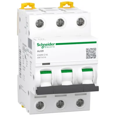 Siguranta automata Acti9 Ic60N 3P, 16A, curba C Schneider A9F74316