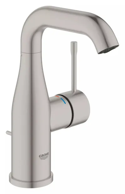 Baterie lavoar Grohe Essence 24173DC1, marime M, 193 mm, ventil, Otel satinat