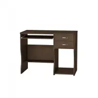 Birou PC SKM-7, cu suport glisant pentru tastatura, 2 sertare, rafturi depozitare, wenge, 100x55x77 cm