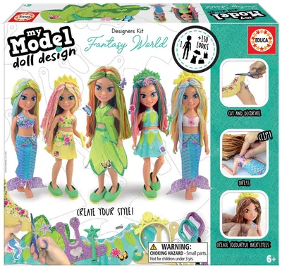 Set Educa Dolls - Modelul meu de design de papusa, lumea de poveste