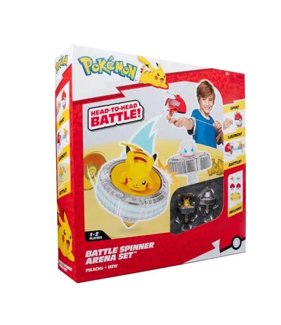 Set Engros de joaca Battle Spinner cu doua figurine (Pikachu 1, Mew, Pok© Ball, & Pok© Ball) - Pokemon