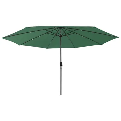 Gossi umbrela soare de gradina cu led-uri, verde, 400 cm