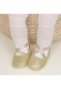 Balerini Elegant - Piele ecologica - Fete - Banda Elastica - Auriu