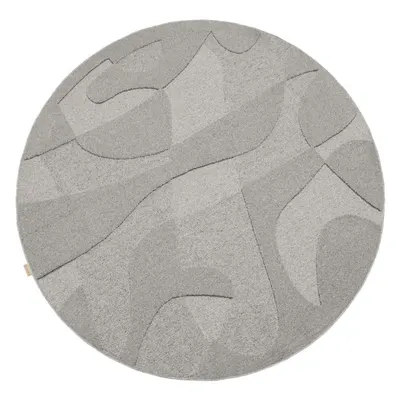 Covor gri rotund din lână ø 120 cm Morphic Botanica – Agnella