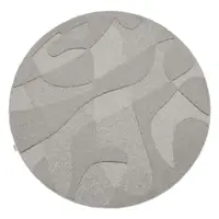 Covor gri rotund din lână ø 120 cm Morphic Botanica – Agnella