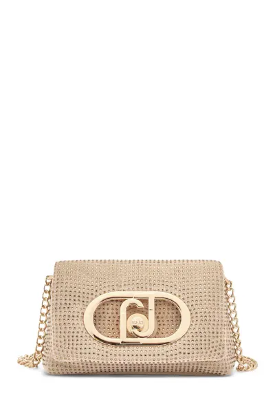 Geanta crossbody cu strasuri Lapuffy - Bej