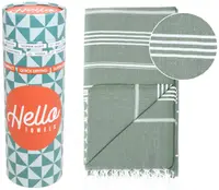 Prosop de plajă în cutie Hello Towels - Bali, 100 x 180 cm, 100% bumbac, verde