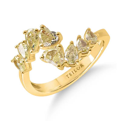Inel din aur galben cu diamante galbene de 1.53ct