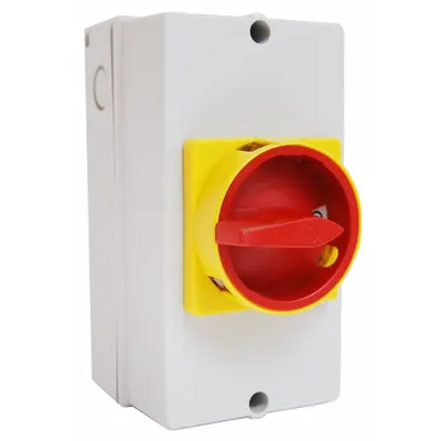 Comutator 0-1, 25A, 7,5kW, 4p + cleme PE