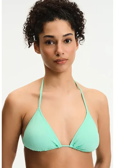Sutien de baie cu cupe triunghiulare - Verde menta