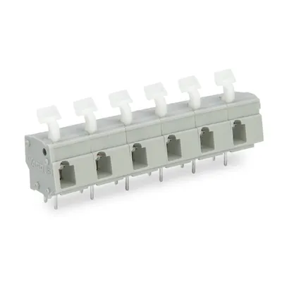 PCB terminal block; push-button; 2.5 mm²; Pin spacing 10/10.16 mm; 16-pole; CAGE CLAMP®; commoning option; 2,50 mm²; gray