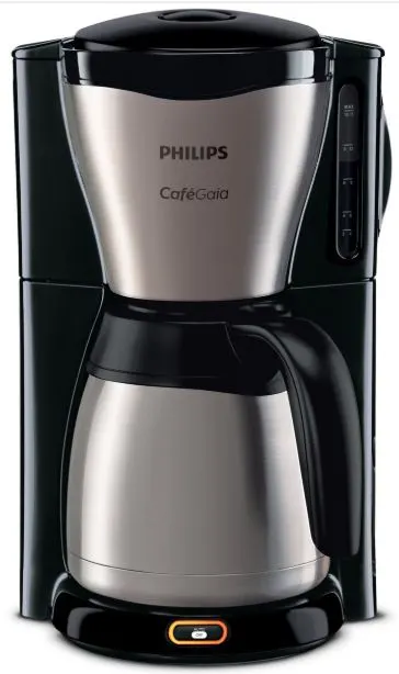 Aparat de cafea Philips - Café Gaia, HD7548/20, 1.2 l, negru/argintiu