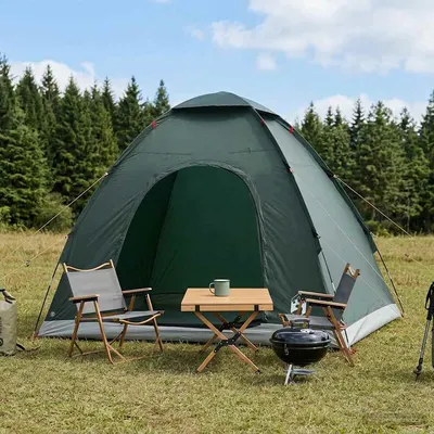 vidaXL Cort de Camping 2 persoană Verde Army