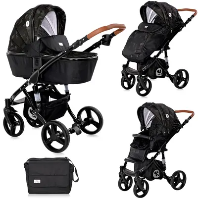 Cărucior combinat 2în1 Lorelli - Rimini, Forest Green & Black