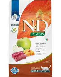 FARMINA N&D Pumpkin Adult Cat Venison&Apple 300 g Hrana pisici, cu cerb, dovleac si mar