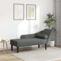 Gossi sezlong cu perne, gri inchis, material textil