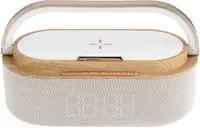 Difuzor radio cu ceas Xmart - AC-60LW, lampă și încărcător wireless, bej