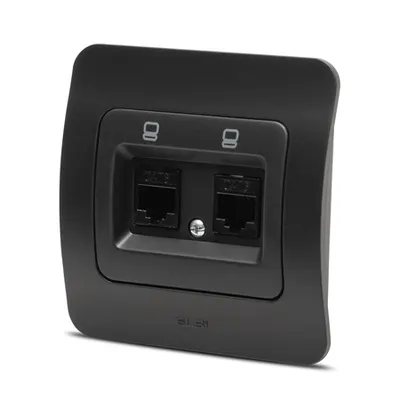 Jazz priza UTP 2XRJ45, negru mat, Elbi