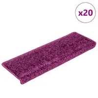 vidaXL Covorașe pentru scări, 20 buc., 65x21x4 cm, violet, cu margini dreptunghiulare
