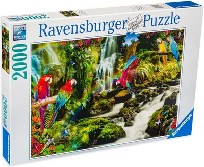 Puzzle Ravensburger din 2000 de piese - Papagali in jungla