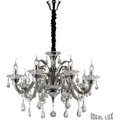 candelabru Colossal, 8 becuri, dulie E14, D:780 mm, H:700/1800 mm, Gri