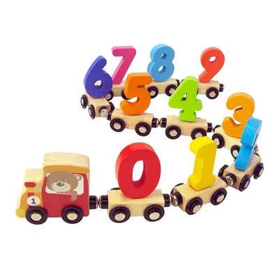Tren cu numere din lemn Felyx Toys