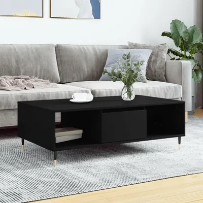 vidaXL Masă de cafea, negru, 104x60x35 cm, lemn compozit