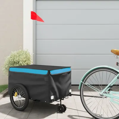 Gossi remorca pentru biciclete, negru si albastru, 30 kg, fier