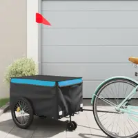 Gossi remorca pentru biciclete, negru si albastru, 30 kg, fier
