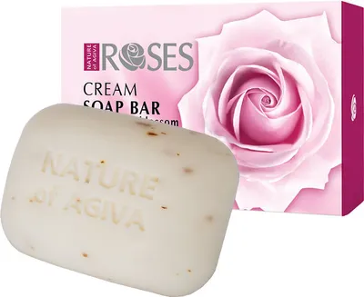 Nature of Agiva Roses Săpun cu culoare naturală a petalelor de trandafir, 75 g