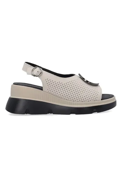 Sandale din piele slingback cu perforatii
