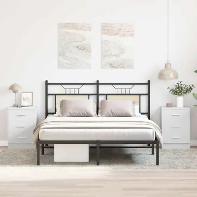 vidaXL Noptiere, 2 buc., alb, 38x35x56 cm, lemn prelucrat
