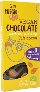 Ciocolată bio vegană fără gluten cu migdale întregi, 100 g, Super Fudgio