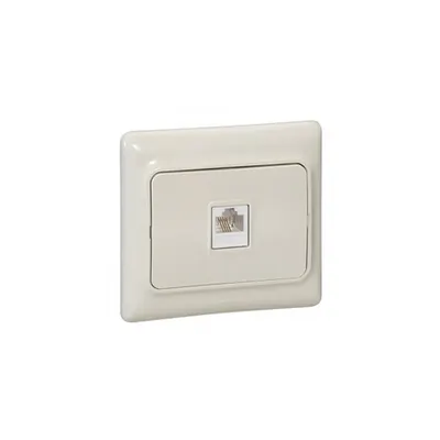 RJ 11 telephone priza Kaptika - flush mounting - ivory