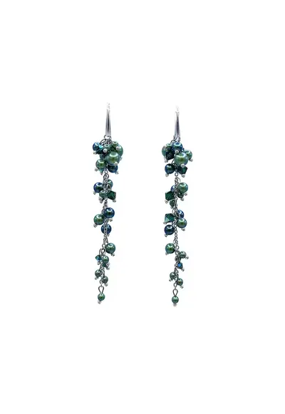 Cercei ciorchine foarte lungi - - Verde