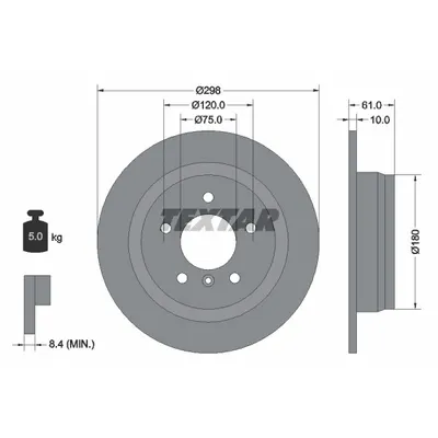 Disc frana TEXTAR 92076603