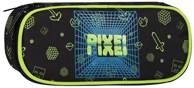 Penar școlar Starpak Pixel - Margine verde, 1 fermoar