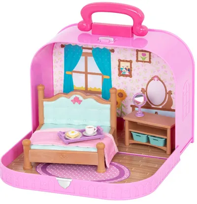 Set de joaca Battat Lil'l Woodzeez - Dormitor in valiza