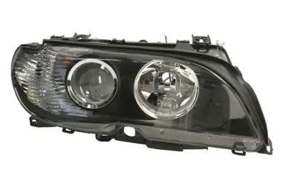 Far fata Dreapta (H7, electric, cu motor, culoare insert: negru, culoare semnalizator: alb) potrivit BMW 3 (E46)
