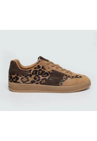 Pantofi sport cu detalii animal print si garnituri de piele intoarsa